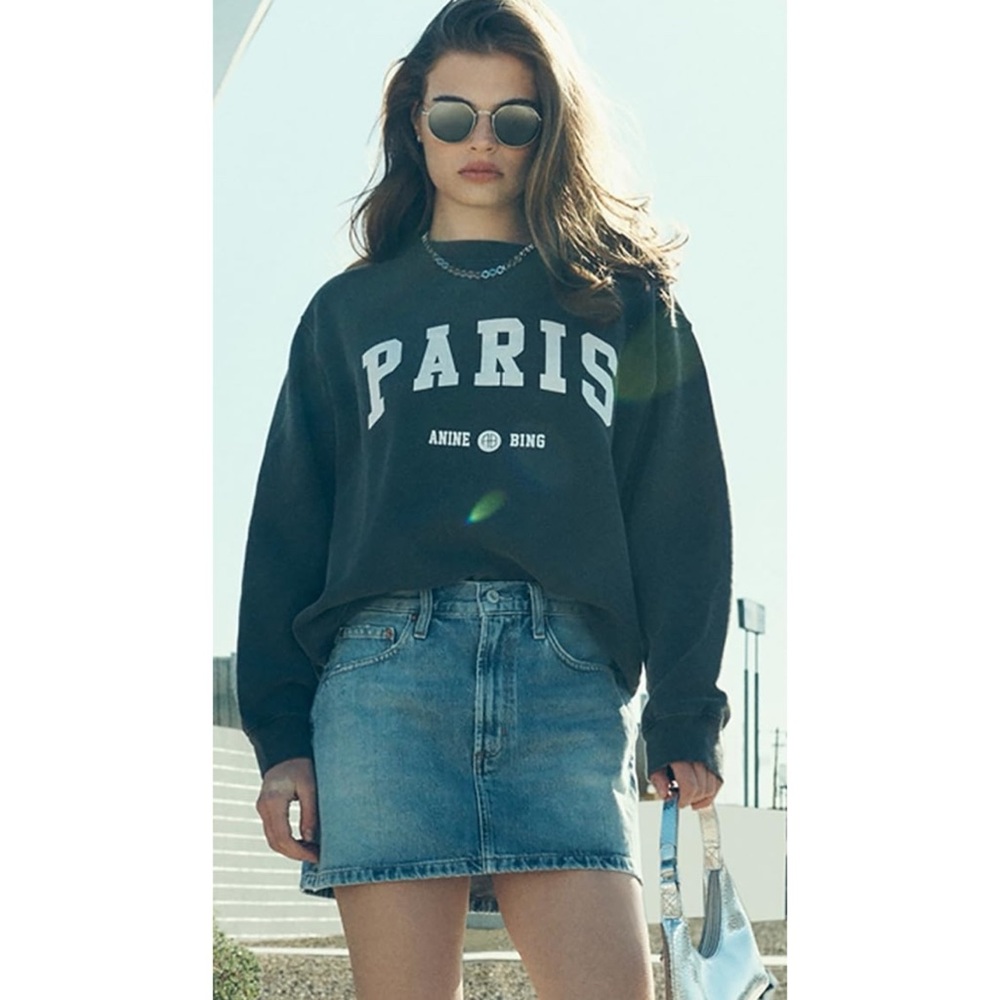 Anine Bing Black Paris Sweatshirt